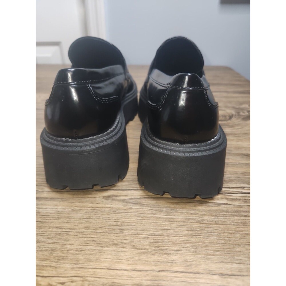 Crown Vintage Women's Black Chunky Lug Sole Platform Penny Loafer US Sz 9.5 Med - Picture 12 of 13
